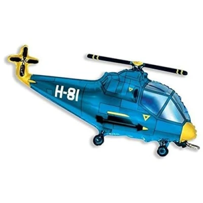 Abbildung von Ballonim® Helikopter blau ca. 80cm Luftballons Folienballon Party DekorationGeburtstag