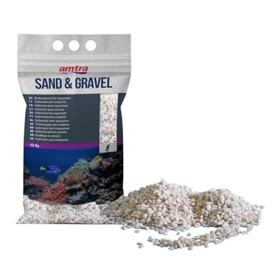 Abbildung von Croci Amtra Gravel NOA Natürlicher Aquarienkies, Dekoboden, weiße grobe Körnung 2 5 mm, Größe 10KG