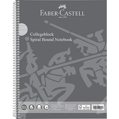 Abbildung von Elba Faber Castell 10418 Collegeblock DIN A4, 80 Blatt / 90g/m², FSC Mix zertifiziert, feines holzfreies Schreibpapier, Made in Germany, liniert Rand beidseitig, 1 Stück