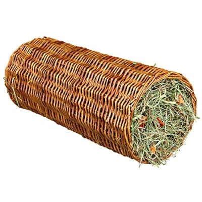 Abbildung von Trixie Pfeiltunnel mit Heu/Karotte für Meerschweinchen, ø 15 x 33 cm, 110 g