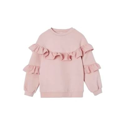 Abbildung von Vertbaudet MÄDCHEN Sweatshirt MIT Volants UND Recyclingpolyester für Kinder, Größe: 158, Malve