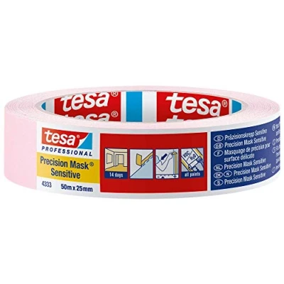 Abbildung von tesa Präzisionskrepp Sensitive, zartes Rosa, 50 m x 25 mm