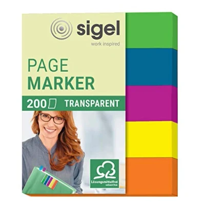 Abbildung von SIGEL HN615 Haftmarker, 200 Mini Streifen im Format 12 x 50 mm, 5 Farben