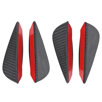 Abbildung von Tissting 4Pcs Frontstoßstange Lippe, Universal ABS Carbon Auto Spoiler Canards Trim Splitter Flossen