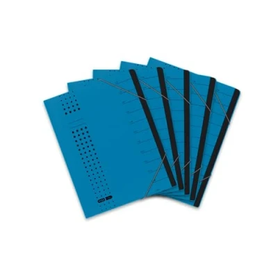 Abbildung von Elba Ordnungsmappe chic A4 aus Karton, 12 Fächer, blau, 5 Stück