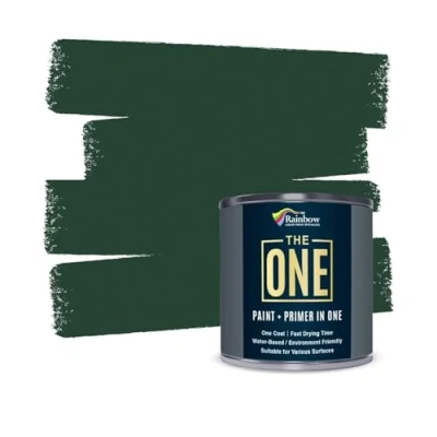 Abbildung von The One Paint Glanz Farbe, Farbe für verschiedene Oberflächen, keine Grundierung oder Vorlackierungen erforderlich, 250 ml, grün