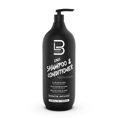 Abbildung von L3VEL3 2 In 1 Shampoo and Conditioner Enriched with Nourishing Keratin Cleanses Repairs Weak Hair Delivers Smooth Finish Promotes Healthy, Strong Suitable for all 1000 ml