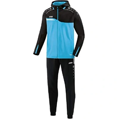 Abbildung von JAKO Kinder Trainingsanzug Polyester Competition 2.0 mit Kapuze, aqua/schwarz, 152, M9418