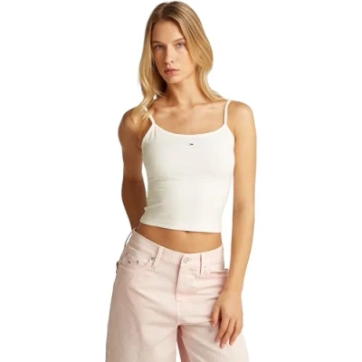 Abbildung von Tommy Jeans TJW Essential Strap 2 PACK Top, Damen, Größe: 34, Ecru/precious pink