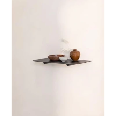 Abbildung von Wandregal aus Metall Schwebendes Metallregal Minimalistisches Regal für die Wandmontage (Schwarz, 40 cm)