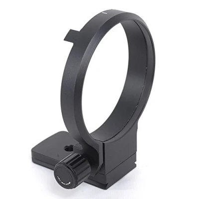 Abbildung von iShoot Stativschelle Stativring Objektiv Montage Stativ Halterung Stützring für Sigma 100 400mm f/5 6.3 DG OS HSM Contemporary (EF/F Mount), unten ist Arca Swiss Fit Kameraplatte Schnellwechselplatte