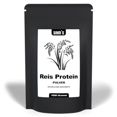 Abbildung von Reisprotein Pulver von SAM&#039;S Hochwertiges veganes Proteinpulver pflanzliches Eiweißpulver vegan Protein (Arttypisch/neutral, 1000g)