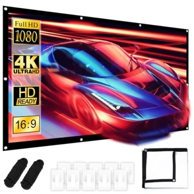 Abbildung von Leinwand Beamer 100 Zoll,16:9 Hd Projektor Leinwand, Waschbar/Faltbarer Projector Screen, Verdickte 4K Outdoor Für Büro, Konferenz, Theater, Party, Zuhause, Schule