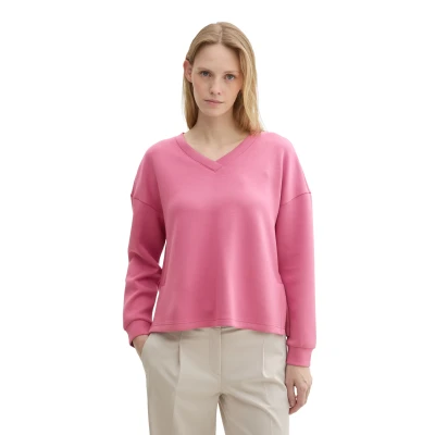 Abbildung von TOM TAILOR Sweatshirt Scuba mit V Ausschnitt