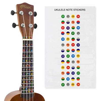 Abbildung von TIGER UKE STICKER Ukulele Noten Aufkleber, Bogen für Anfänger