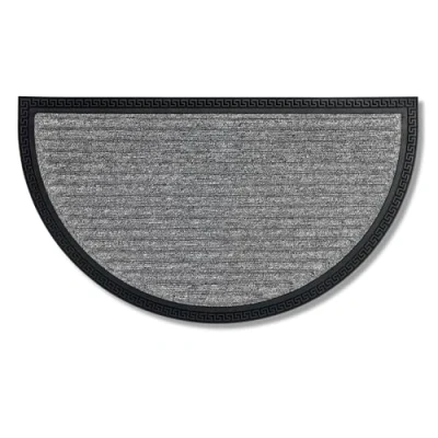 Abbildung von Carpido Fussmatten Sauberlauf halbrund Outdoorfußmatte Fussabtreter Stufenteppiche geeignet strapazierfähige Türmatte 40 x 70 cm Silber