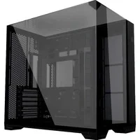 Abbildung von Lian Li O11 Vision Compact Gaming PC Gehäuse ATX Schwarz Midi Tower mit Tempered Glass, Grafikkarten bis 408 mm, zu 360 mm Radiatoren, Black Case Stahl, Aluminium, Gehärtetes Glas