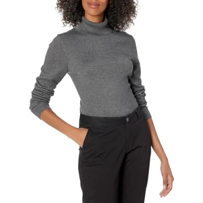 Abbildung von Amazon Essentials Damen Leichter, Langärmeliger Rollkragenpullover, Klassischer Schnitt (Erhältlich In Übergröße), Dunkelgrau Meliert, 3XL Große Größen