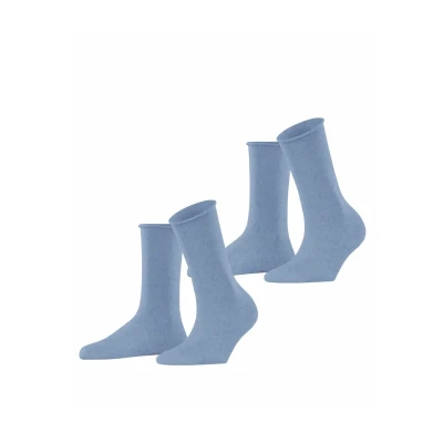Abbildung von Esprit 2 PACK Feinste Unifarben Rollrand Socken jeans, Damen, Größe: 35 38, Jeans