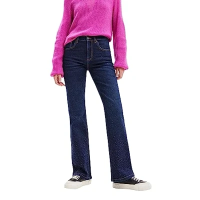Abbildung von Desigual Studded Flared Jeans, Damen, Größe: 36, Dark blue