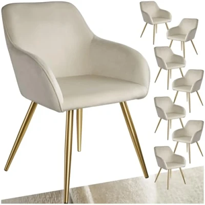Abbildung von tectake Esszimmerstuhl Marilyn (8er Set, 8 St), Gepolstert