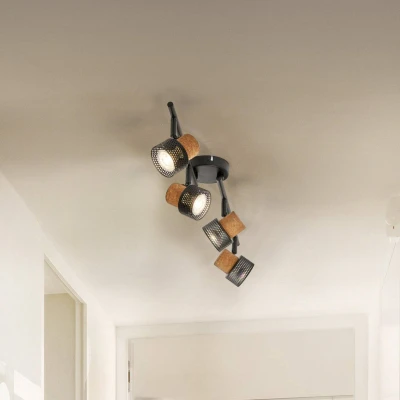 Abbildung von LEDVANCE DECOR SPOT CORK, 4 x 3,4W, 920lm, schwarz, Spotleuchte, verstellbare Köpfe, vielseitig anwendbar, Innenraumspot, austauschbare LED Lampen, dimmbar, warmweiße Lichtfarbe, GU10