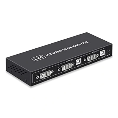 Abbildung von xbiez DVI KVM Switch 2 Port Bildschirm Splitter In 1 Out Adapter Für Tastatur Und Maus Drucker Computer Shared Switcher Hub USB Selector