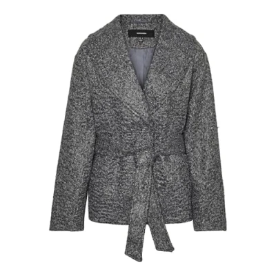Abbildung von Vero Moda Elitebergen BOO Strickjacke, Damen, Größe: XS, Dark grey melange detailmelange