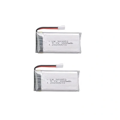 Abbildung von YUNIQUE GREEN CLEAN POWER 2 Stück Wiederaufladbare Lipo Batterie 3.7V 1800mAh Kompatibel mit KY601S, SYMA Serie X5, WLtoys K989, Drohne Modisches Design, Silber