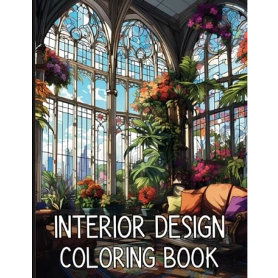 Abbildung von Interior Design Coloring Book: Beautiful and Cozy Rooms Designs for Adults Teens Relaxation Stress Relief