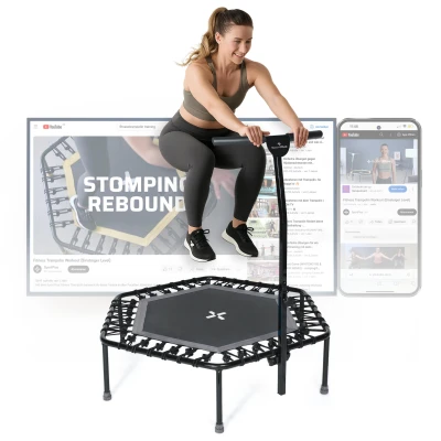 Abbildung von SportPlus Fitnesstrampolin SP T 1100 A, Ø 126 cm, für zuhause, Haltefunktion, max 100 kg, A