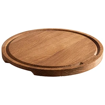 Abbildung von APS 756 Servierbrett PIZZA aus geöltem Eichenholz, Ø 29 cm, mit Saftrinne