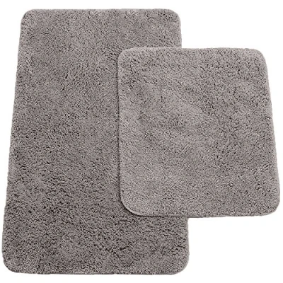 Abbildung von Brandsseller Badematten 2er Set bestehen aus Badvorleger: ca. 50/80cm und WC Vorleger 45/50cm Farbe: Anthrazit