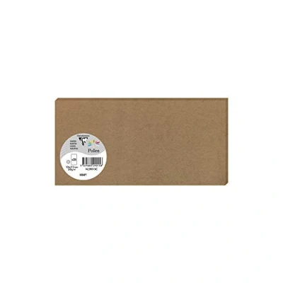 Abbildung von Clairefontaine 29015C Packung mit 25 Karten Pollen in Format DL, 210g 106 x 213mm, Kraftbraun