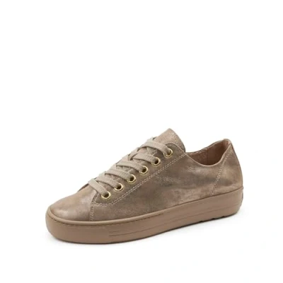 Abbildung von Paul Green Damen Pauls, Frauen Low Top Sneaker,schnürer,Plateausohle,Halbschuhe,straßenschuhe,Strassenschuhe,Beige Metallic (Champagne),39 EU / 6 UK