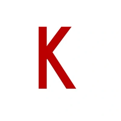 Abbildung von Buchstaben Aufkleber, wetterfest, einzelner Buchstabe K, rot, 10 cm (100mm) großgeschrieben