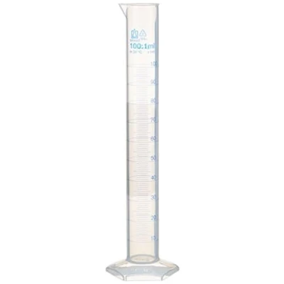 Abbildung von Brand Polypropylen Messzylinder, Hohe Form, Sechskantfuß, Transparent, 250mm Höhe, 100mL Kapazität
