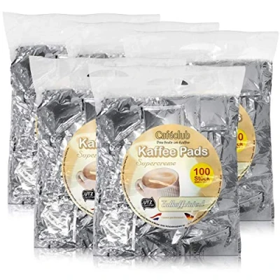 Abbildung von 5x Cafeclub Entkoffeiniert Kaffeepads Megabeutel je 100 stk. einzeln verpackt
