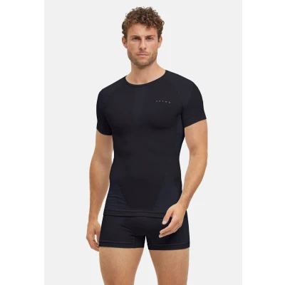 Abbildung von FALKE Herren Baselayer Shirt Warm Round Neck M S/S TS Funktionsmaterial schnelltrocknend 1 Stück, Schwarz (Black 3000) neu umweltfreundlich, S