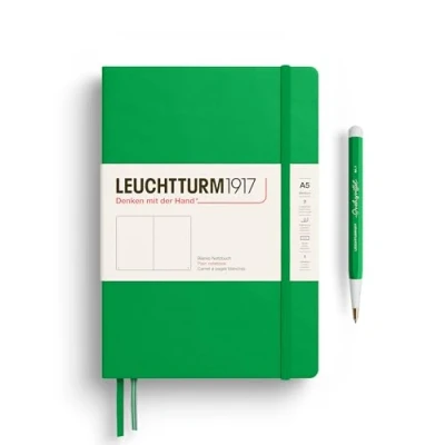 Abbildung von LEUCHTTURM1917 372192 Notizbuch Medium A5, Hardcover Schreibbuch, 251 nummerierte Seiten, Spring Leaf, blanko