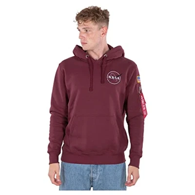 Abbildung von ALPHA INDUSTRIES Herren Space Shuttle Hoody Kapuzensweat Kapuzenpullover, Burgundy, XL