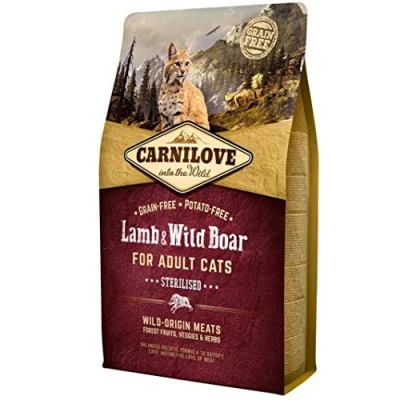 Abbildung von Carnilove 512324 Wild Boar Dry Cat Food, Lamb 400 g Food for Cats (Wild Boar, Lamb, g, Any Breed)