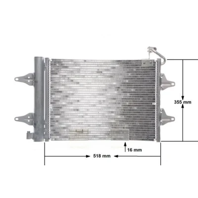 Abbildung von MAHLE ORIGINAL AC 359 000S Klimakondensator mit Trockner 13 12,9 475 VOLKSWAGEN: Polo IV Schrägheck, Limousine, SKODA: Fabia 2 Schrägheck