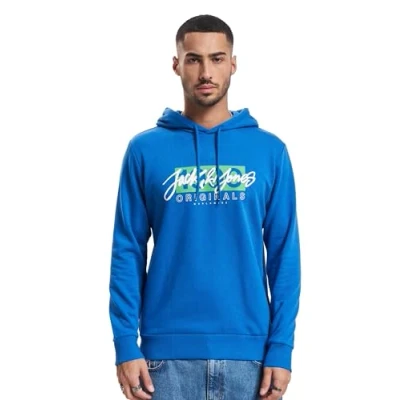 Abbildung von JACK &amp; JONES Men&#039;s JORRACES Sweat Hood FST Kapuzenpullover, Nautical Blue, L