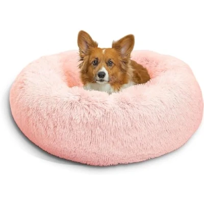 Abbildung von Best Friends by Sheri The Original Calming Donut Shag Beruhigendes Haustierbett Kunstfell Zartrosa M 76 x cm