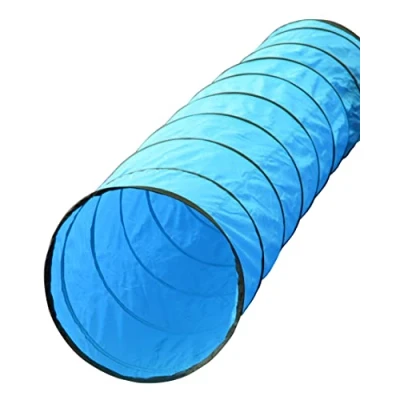 Abbildung von Superhund Agility Tunnel Spieltunnel, 3 m ø, 60 cm Farbe Blau, aus hochwertigem Nylongewebe, Spiralen Federstahldraht.