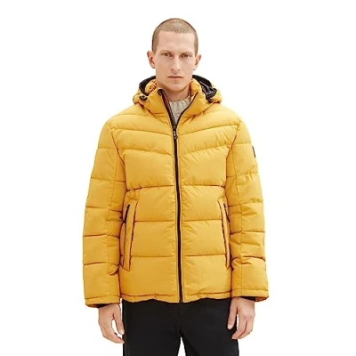 Abbildung von TOM TAILOR Herren 1037341 Hybrid Steppjacke mit Abnehmbarer Kapuze, 10533 golden Fall, L