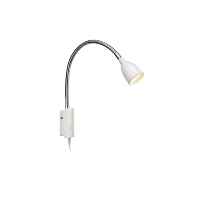 Abbildung von LED Wandlampe Tulip mit Kabel und Stecker, weiß