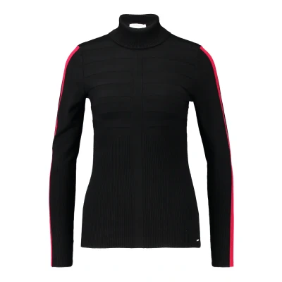Abbildung von Morgan Langarmpullover mit Kontraststreifen Schwarz/Rot M