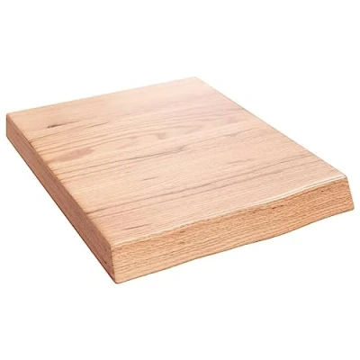 Abbildung von vidaXL Wandregal, Holzregal Regal Handgefertigt mit Baumkante, Wandboard Regalbrett Deko, Bücherregal Hängeregal, Hellbraun 40x50x(2 6) cm Massivholz Eiche Behandelt
